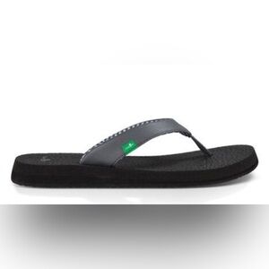 NEW Sanuk Women's Yoga‎ Mat Flip Flop Sandals Black Size 8 Comfortable Casual